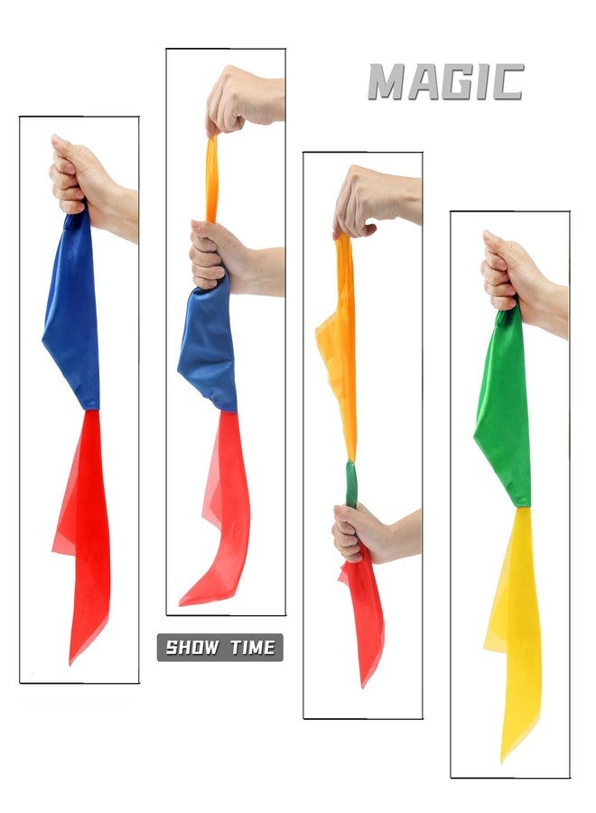 SLZBCY 4 PCS Magic Scarves Change Color Silk Scarf for Magic Trick Silk Magic Props Magician Accessories Birthday Party Gift - Image 3